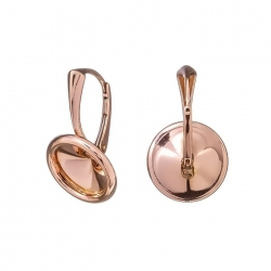 10mm Rivoli Lever Back Ear Wires 18K Rose Gold Plated