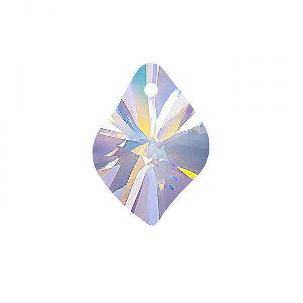 AAA Quality Faceted Crystal AB Glass Leaf Pendant 17mm