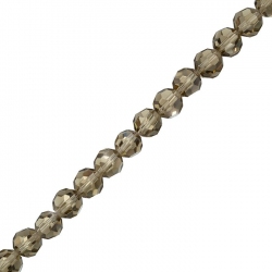 Transparent Grey 8mm Round Faceted Crystal Beads 15.5"