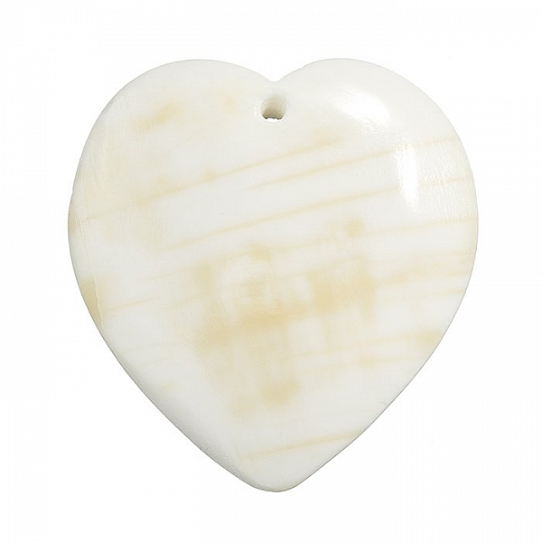 Large Natural Shell Heart Shaped Pendant (45x50mm) PK1