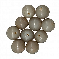 Shiny Grey 10mm Handmade Round Plain Glass Beads (PK10)