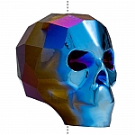 Swarovski 5750 Crystal Skull Bead (19mm) Metallic Blue