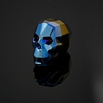 Swarovski 5750 Crystal Skull Bead (19mm) Metallic Blue