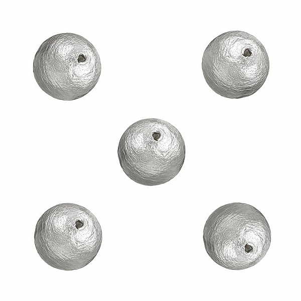 Miyuki Cotton Round Pearl Beads Grey (8mm) Pack of 5