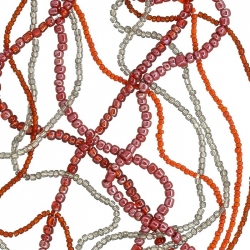 Sunset Red Mix Variegated Glass Seed Beads 6 Strands