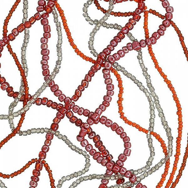 Sunset Red Mix Variegated Glass Seed Beads 6 Strands