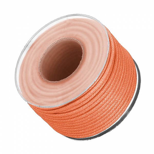 1.5mm Waxed Cotton Jewellery Bead Cord Orange 10m Spool