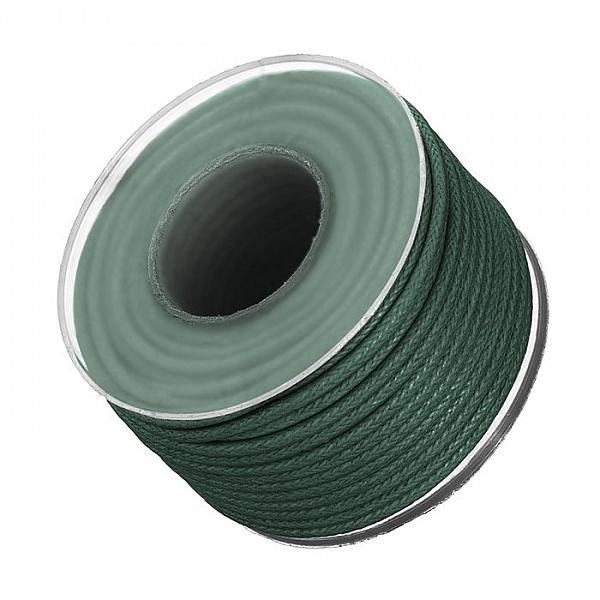Green 1.5mm Waxed Cotton Jewellery Bead Cord 10m Spool