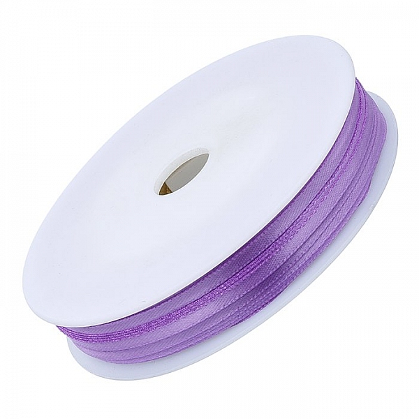 Double Faced 3mm Satin Jewellery Ribbon Purple 50 Metre