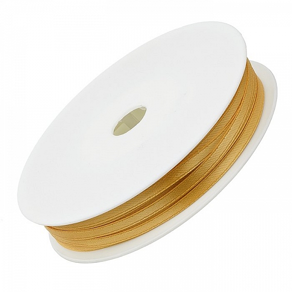 3mm Double Faced Satin Jewellery Ribbon Light Gold 50m