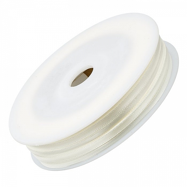Double Faced 3mm Satin Jewellery Ribbon Cream 50 Metre