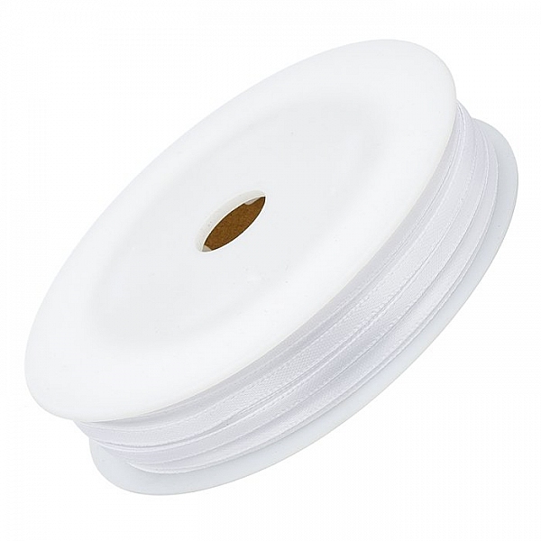White 3mm Double Faced Satin Jewellery Ribbon 50 Metre