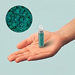 Miyuki 15/0 Beads Dyed Semi Frosted Trans. Aqua - 8.2g