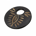 Round Black Natural Bone Pendant with Large Hole 50mm