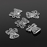 Antique Silver Plated Bell Pendant Charms 17x19mm PK5