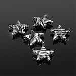 Antique Silver Star Puffed Metal Spacer Beads 17mm PK5