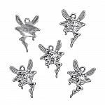 Tibetan Fairy Pendant Charms 22x15mm Antique Silver PK5