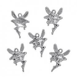 Tibetan Fairy Pendant Charms 22x15mm Antique Silver PK5
