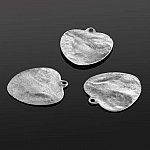 Hammered Flat Heart Charms Antique Silver 20x18mm (PK3)