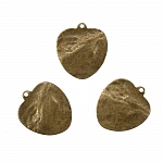 Antique Brass Hammered Flat Heart Charms 20x18mm (PK3)