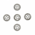 Small Round Connector Charms Antique Silver 10mm (PK5)