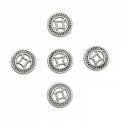 Small Round Connector Charms Antique Silver 10mm (PK5)