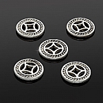Small Round Connector Charms Antique Silver 10mm (PK5)