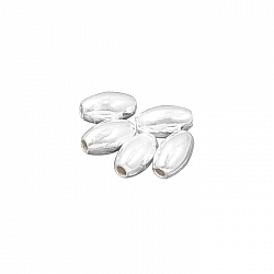 7mm Sterling Silver Oval Spacer Beads 1.5mm Hole (PK5)
