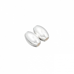 925 Sterling Silver 8mm Oval Spacer Beads 2mm Hole PK2