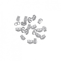 Sterling Silver Scroll Backs 4.5mm Earring Findings PK20