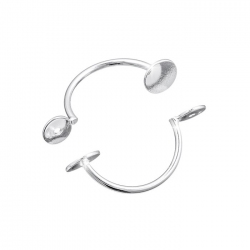 Ear Stud Enhancers C Shape Sterling Silver 5mm Flat Pad