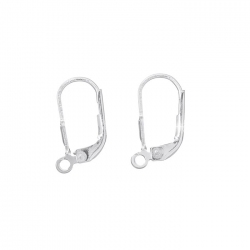 Small Lever Back Earwires 17mm Sterling Silver 925 PK2
