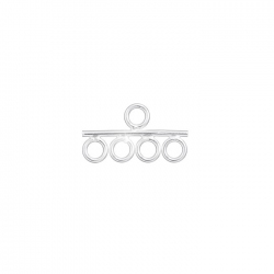 4 Row Sterling Silver Connector Bar Pendant 11x9mm PK1