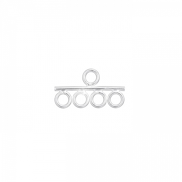 4 Row Sterling Silver Connector Bar Pendant 11x9mm PK1