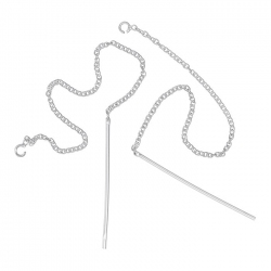 4" Pull Through Ear Dangle Threader Sterling Silver PK2