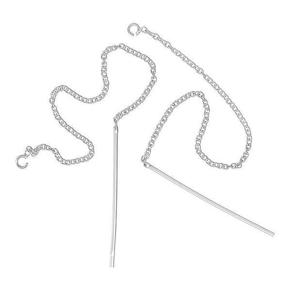 4" Pull Through Ear Dangle Threader Sterling Silver PK2
