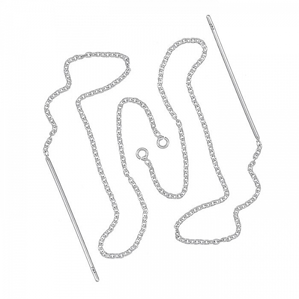 Sterling Silver Pull Through Ear Dangle Threader 6" PK2