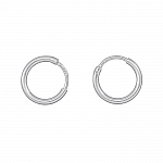 Heavy Sterling Silver 925 Sleeper Hoop Earring 14mm PK2