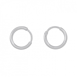 Heavy Sterling Silver 925 Sleeper Hoop Earring 14mm PK2