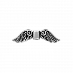 Antique Silver Plated Angel Wings Bead Charm 22x6mm PK1