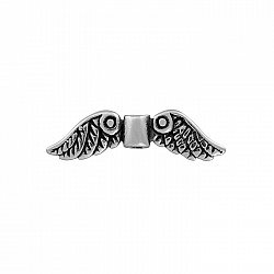 Antique Silver Plated Angel Wings Bead Charm 22x6mm PK1