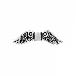 Antique Sterling Silver 925 Angel Wings Bead 22x6mm PK1