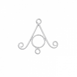 Triangle & Circle Wire Dropper 925 Sterling Silver 20mm