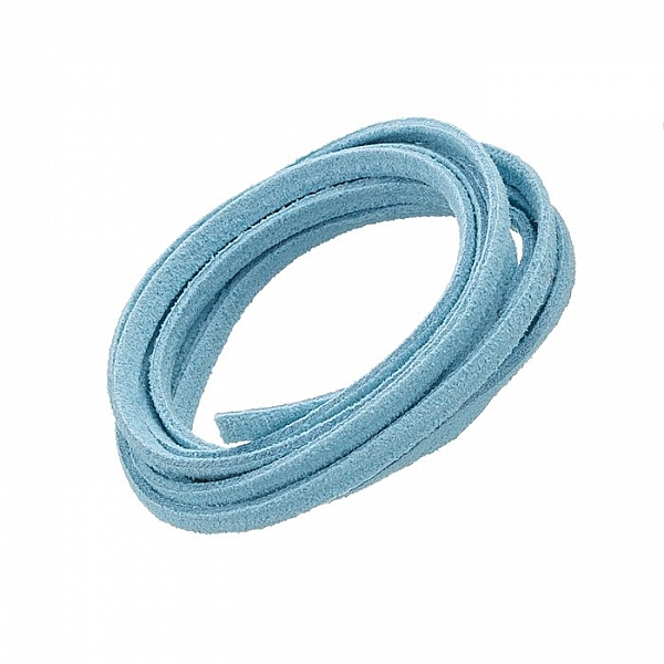 Aqua 3x1.5mm Ultra Micro Fibre Suede Flat Cord 1 Metre