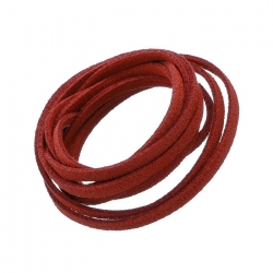 Ultra Micro Fibre Suede Flat Cord 3x1.5mm Red 1 Metre