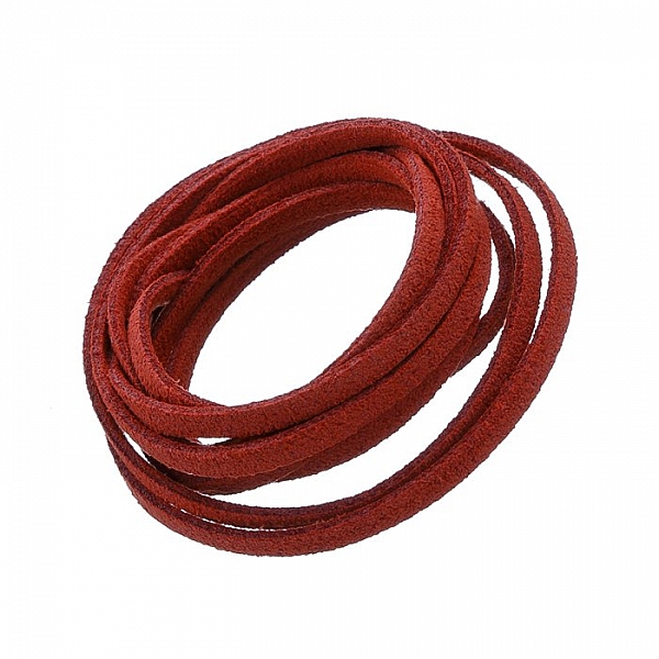 Ultra Micro Fibre Suede Flat Cord 3x1.5mm Red 1 Metre