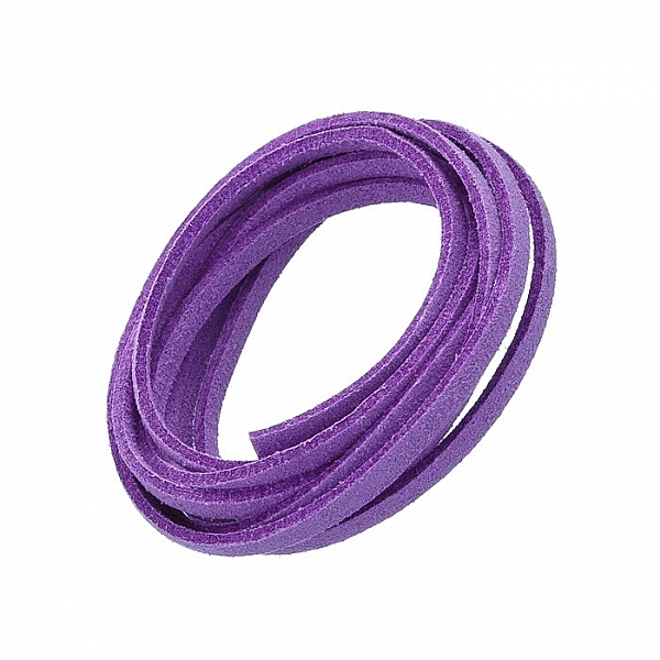 Purple (3x1.5mm) Ultra Micro Fibre Suede Flat Cord 1m