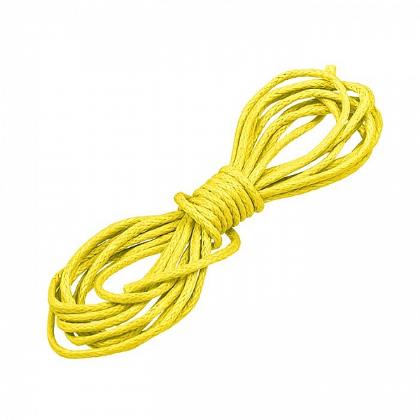 Light Yellow 1mm Round Waxed Cotton Jewellery Cord 1m