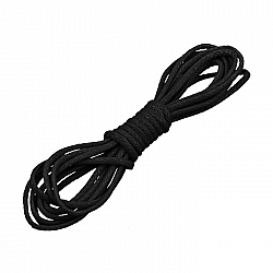 1mm Round Waxed Cotton Jewellery Bead Cord Black 1m
