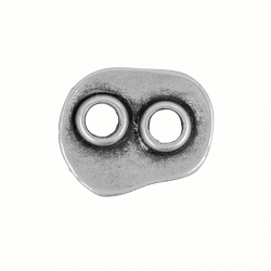Antique Silver 2 Hole Button Pendant Connector 27mm PK1